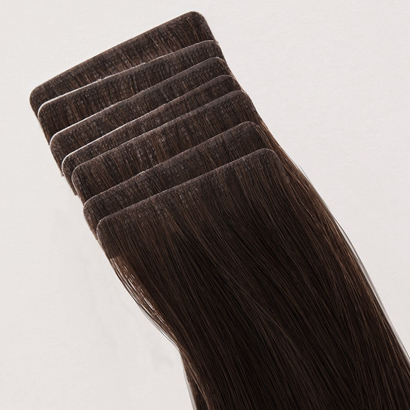 22 Inch Full Volume (Tape) Hair Extensions #1B Dark Brown