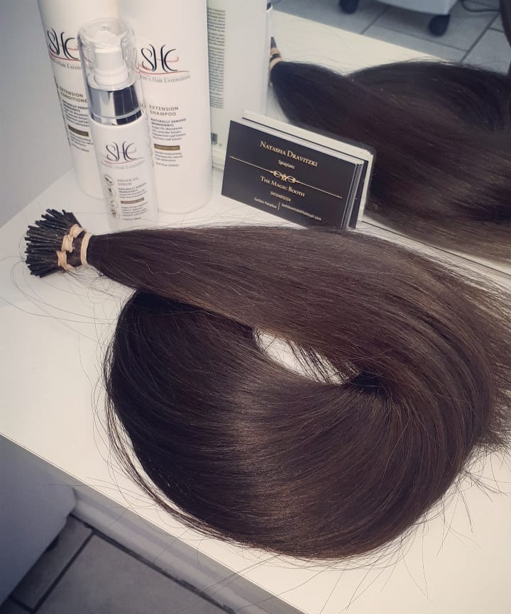 22 Inch Full Volume (Tape) Hair Extensions #1B Dark Brown