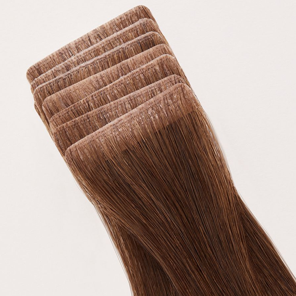 22 Inch Full Volume (Tape) Hair Extensions #8 Light Brown