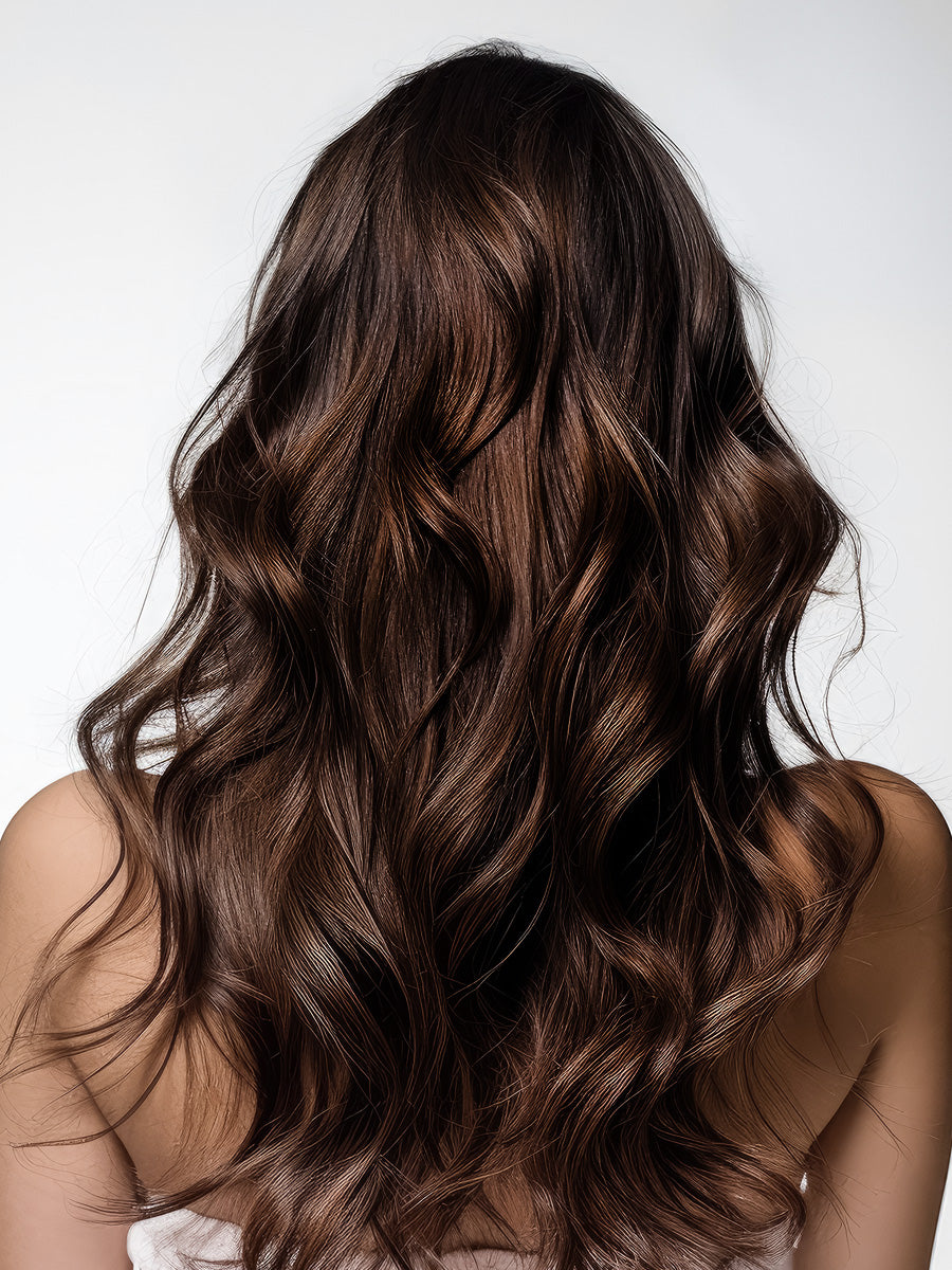 22 Inch Full Volume (Genius Weft) Hair Extensions #4 Brown